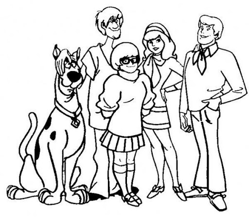 Online coloring book: Shaggy with friends coloring page